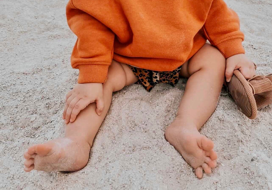 Save These Items For Your Next Family Beach Adventure! - HARTS Bootees, best first shoes for summer, baby boots, baby neutrals